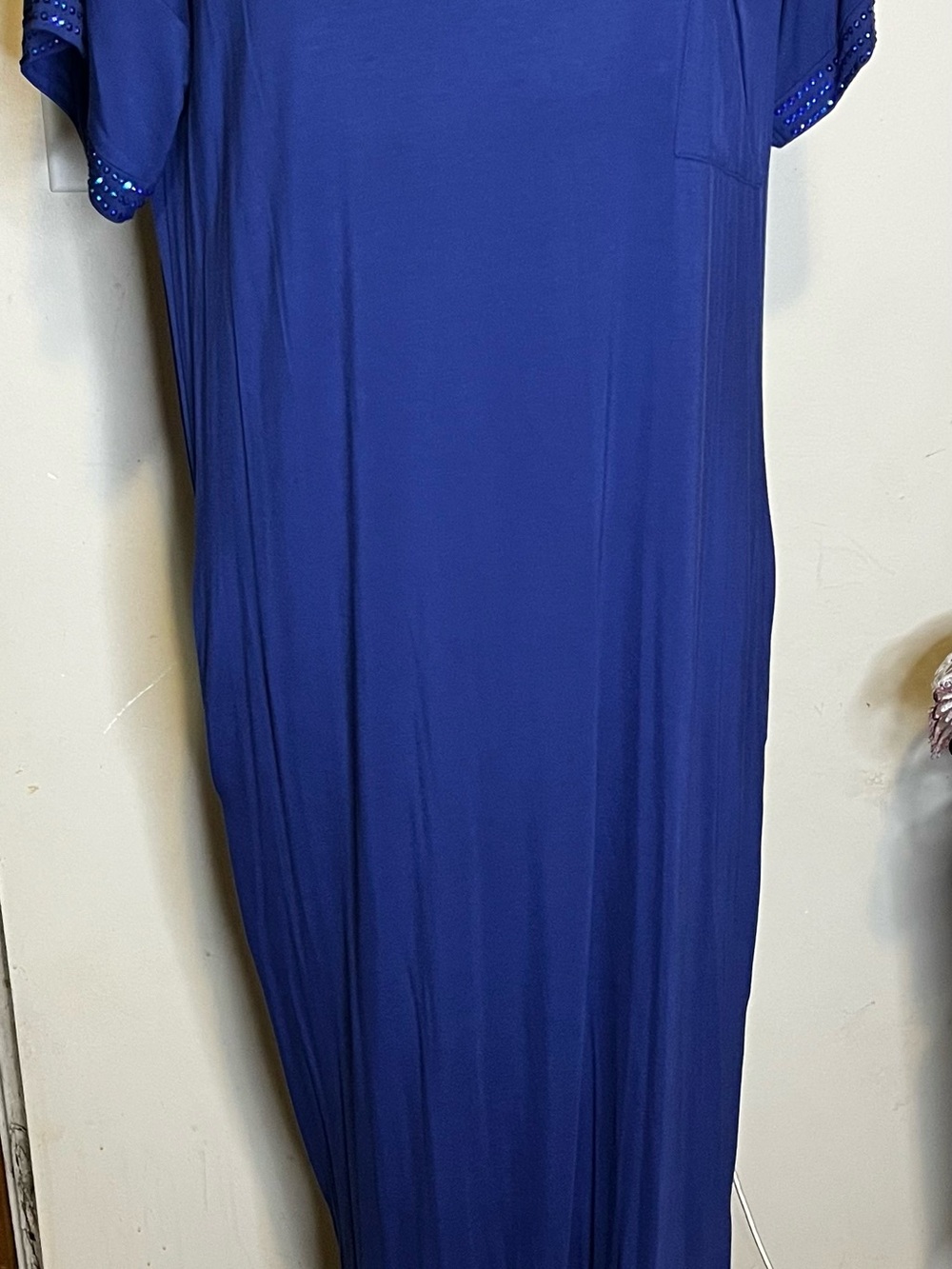 Women’s Royal Blue Short-Sleeve Maxi Dress